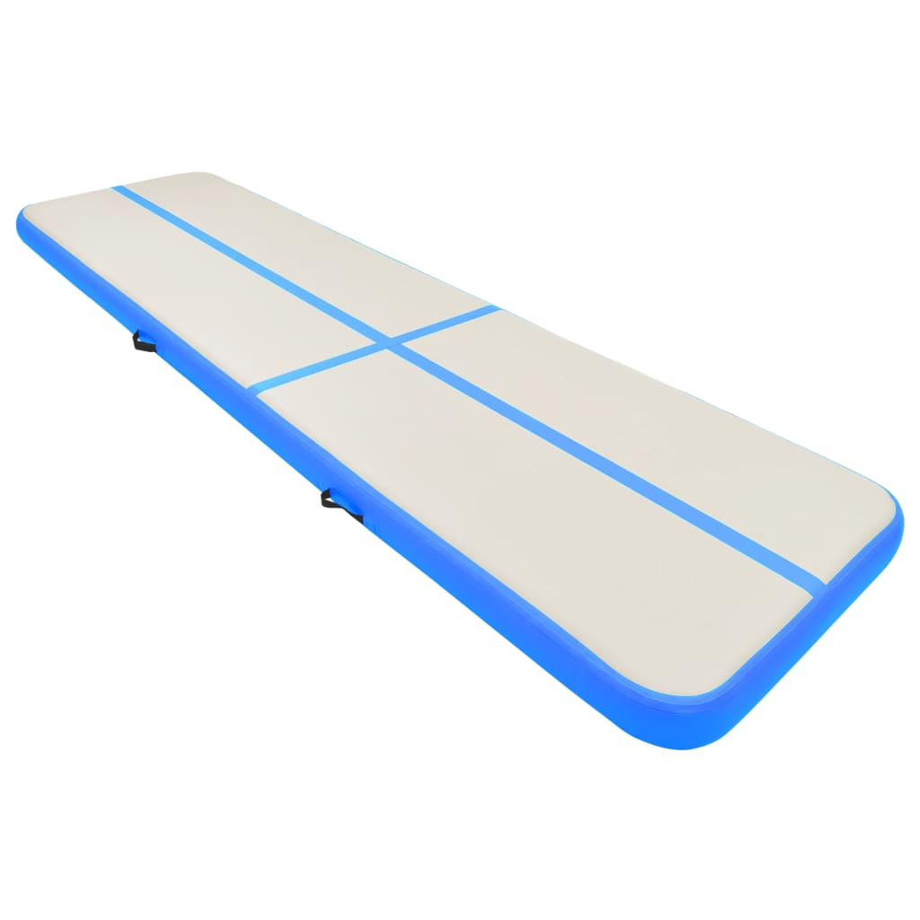 vidaXL Inflatable Gymnastics Mat with Pump 800x100x20 cm PVC Blue