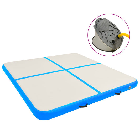 Inflatable Gymnastics Mat with Pump 200x200x10 cm PVC Blue