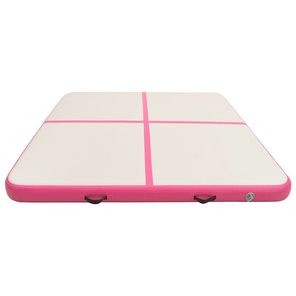 Inflatable Gymnastics Mat with Pump 200x200x15 cm PVC Pink
