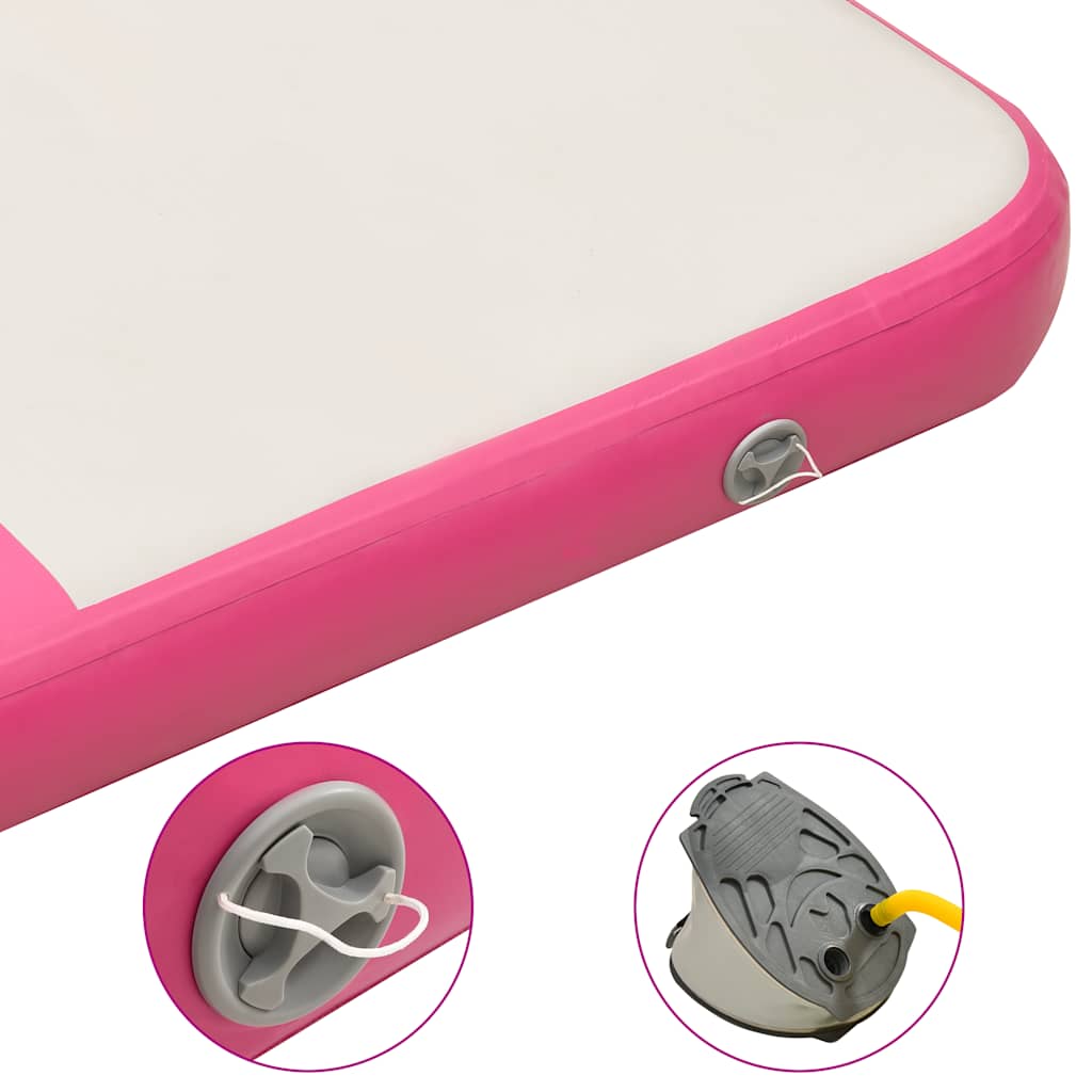 Inflatable Gymnastics Mat with Pump 200x200x15 cm PVC Pink
