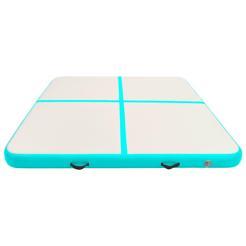 Inflatable Gymnastics Mat with Pump 200x200x15 cm PVC Green