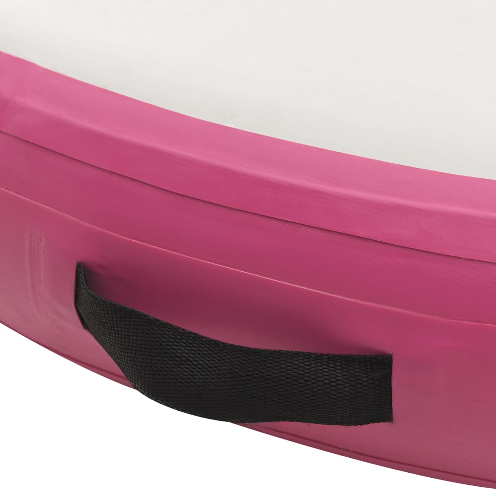 vidaXL Inflatable Gymnastic Mat with Pump 100x100x15 cm PVC Pink
