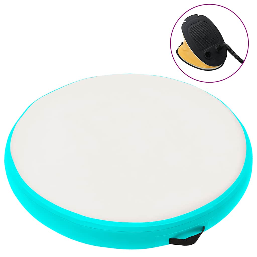 Inflatable Gymnastic Mat with Pump 100x100x15 cm PVC Green
