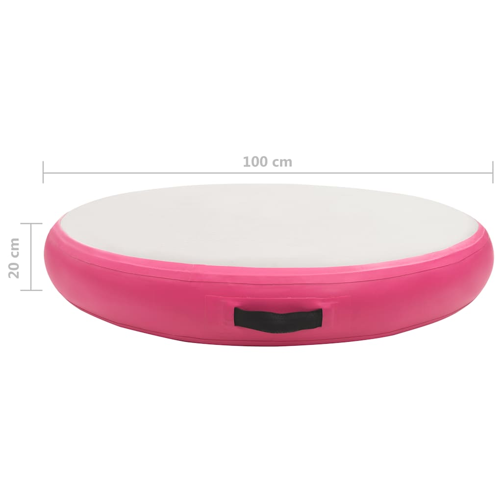 Inflatable Gymnastic Mat with Pump 100x100x20 cm PVC Pink