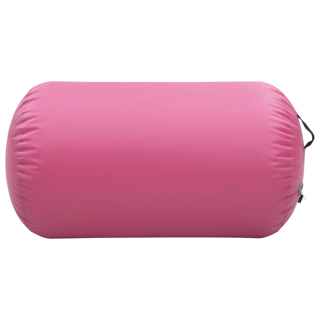 vidaXL Inflatable Gymnastic Roll with Pump 100x60 cm PVC Pink