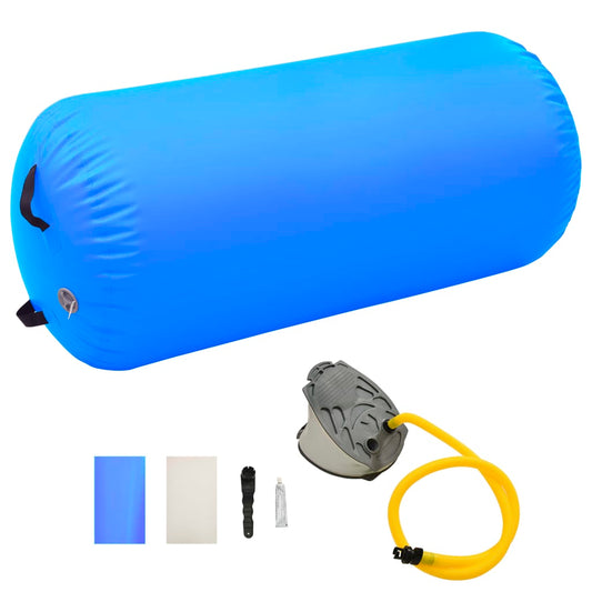 vidaXL Inflatable Gymnastic Roll with Pump 120x75 cm PVC Blue