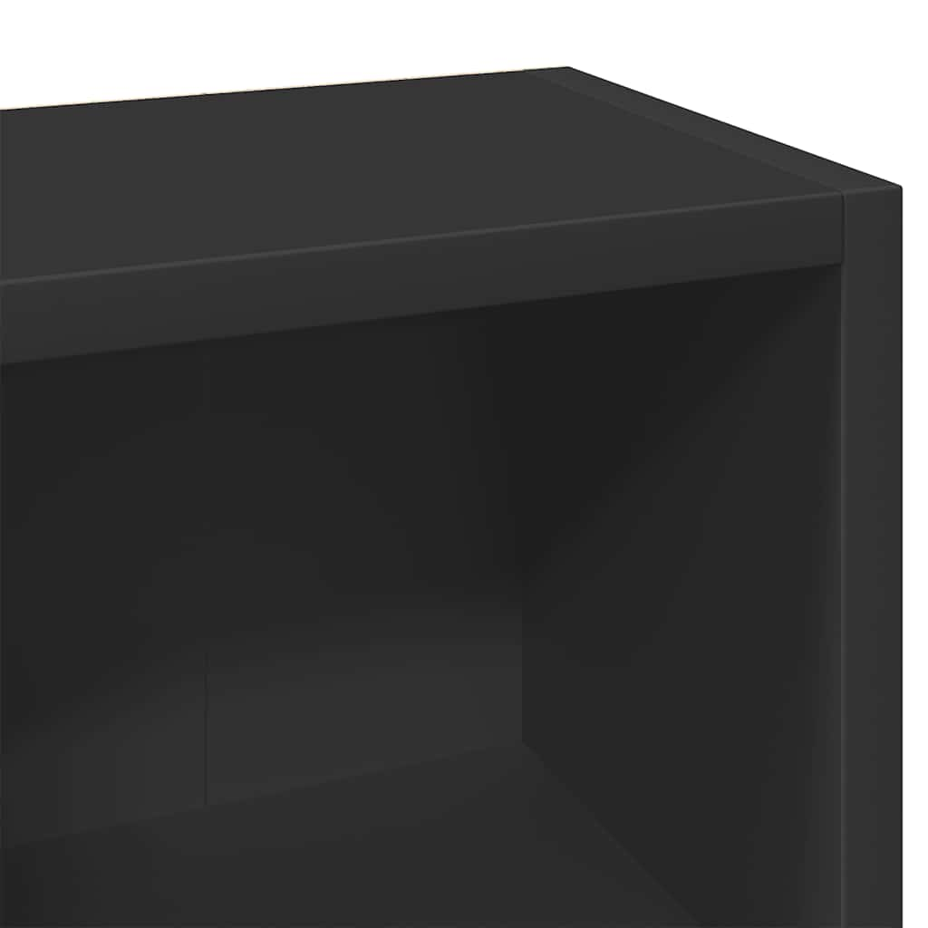 vidaXL CD Cabinets 2 pcs Black 21x16x93.5 cm Engineered Wood