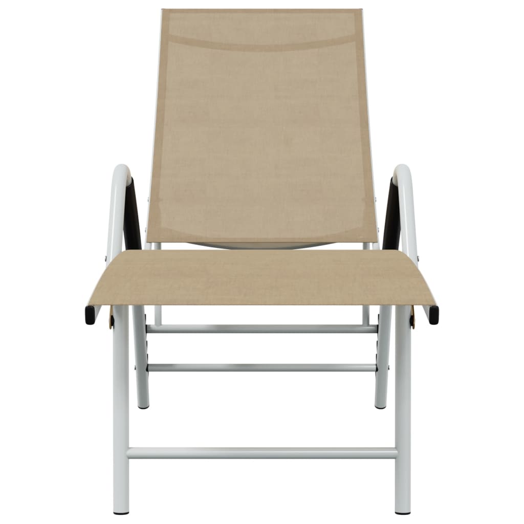 vidaXL Sun Lounger Textilene and Aluminium Cream