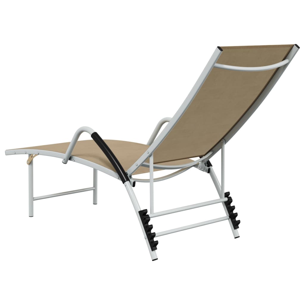 vidaXL Sun Lounger Textilene and Aluminium Cream