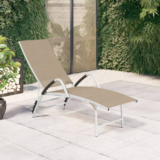 vidaXL Sun Lounger Textilene and Aluminium Cream