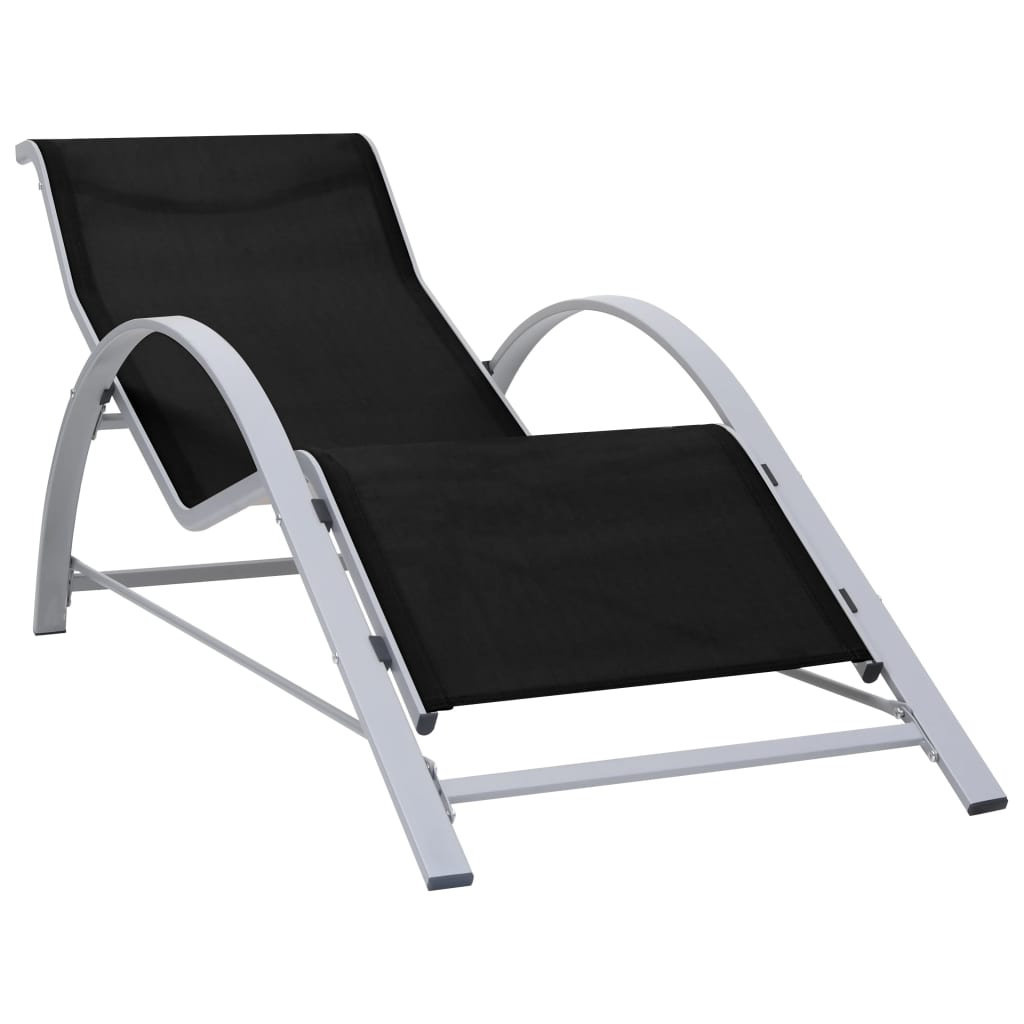 vidaXL Sunlounger Textilene and Aluminium Black