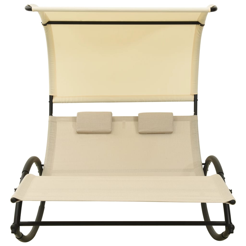 Sun Lounger | Cream | Textilene, Steel | Double | Sun Lounger | Crescent