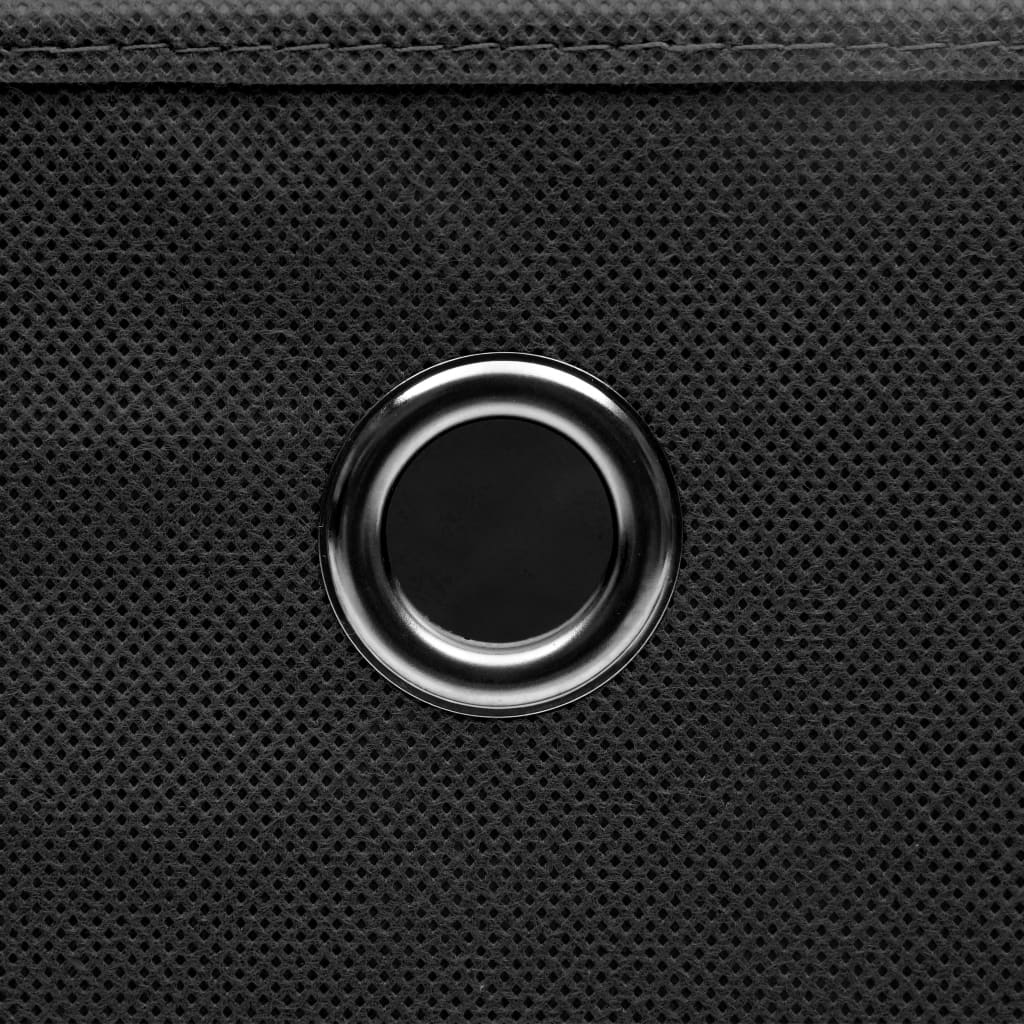 Storage Boxes with Covers 10 pcs 28x28x28 cm Black