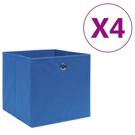 Storage Box | Set of 4 | Blue | Non-woven fabric | Small | Foldable