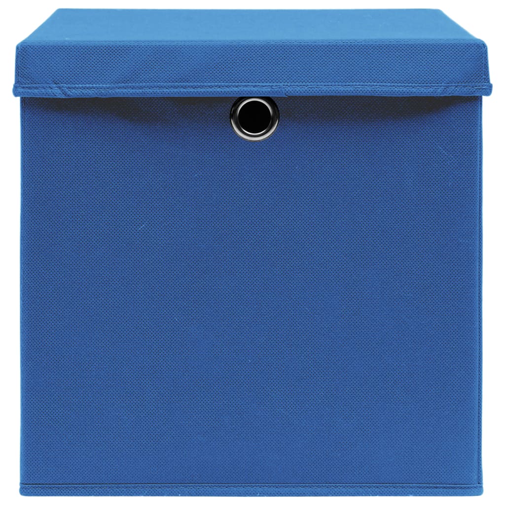 Storage Boxes with Covers 4 pcs 28x28x28 cm Blue
