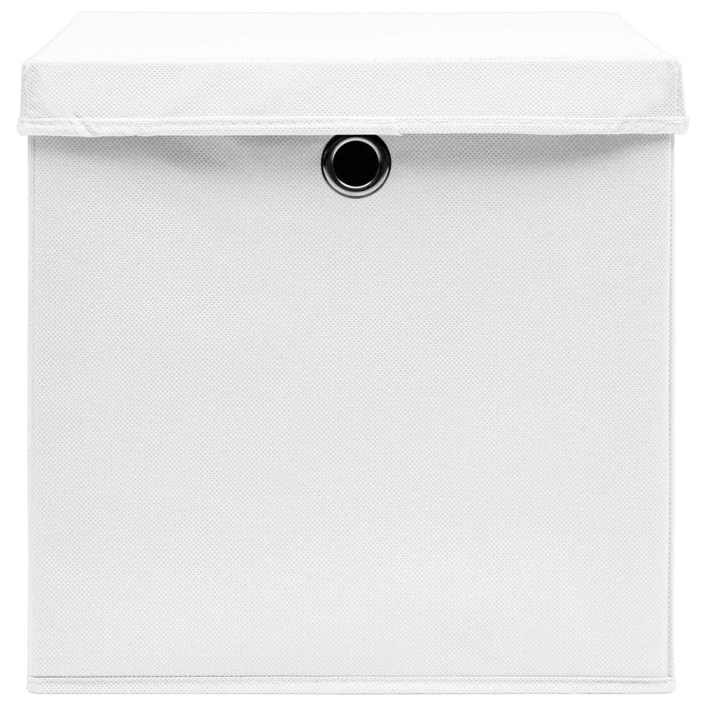 vidaXL Storage Boxes with Covers 4 pcs 28x28x28 cm White