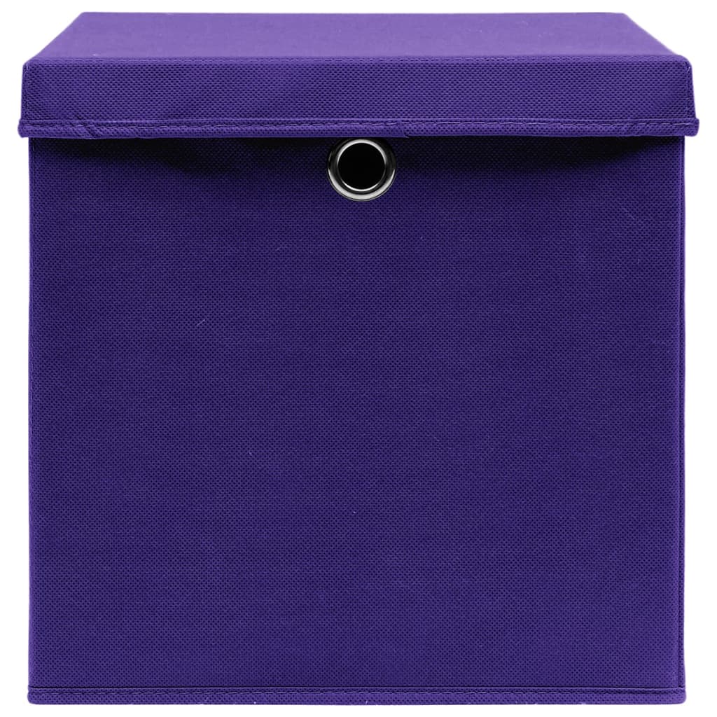 vidaXL Storage Boxes with Covers 4 pcs 28x28x28 cm Purple