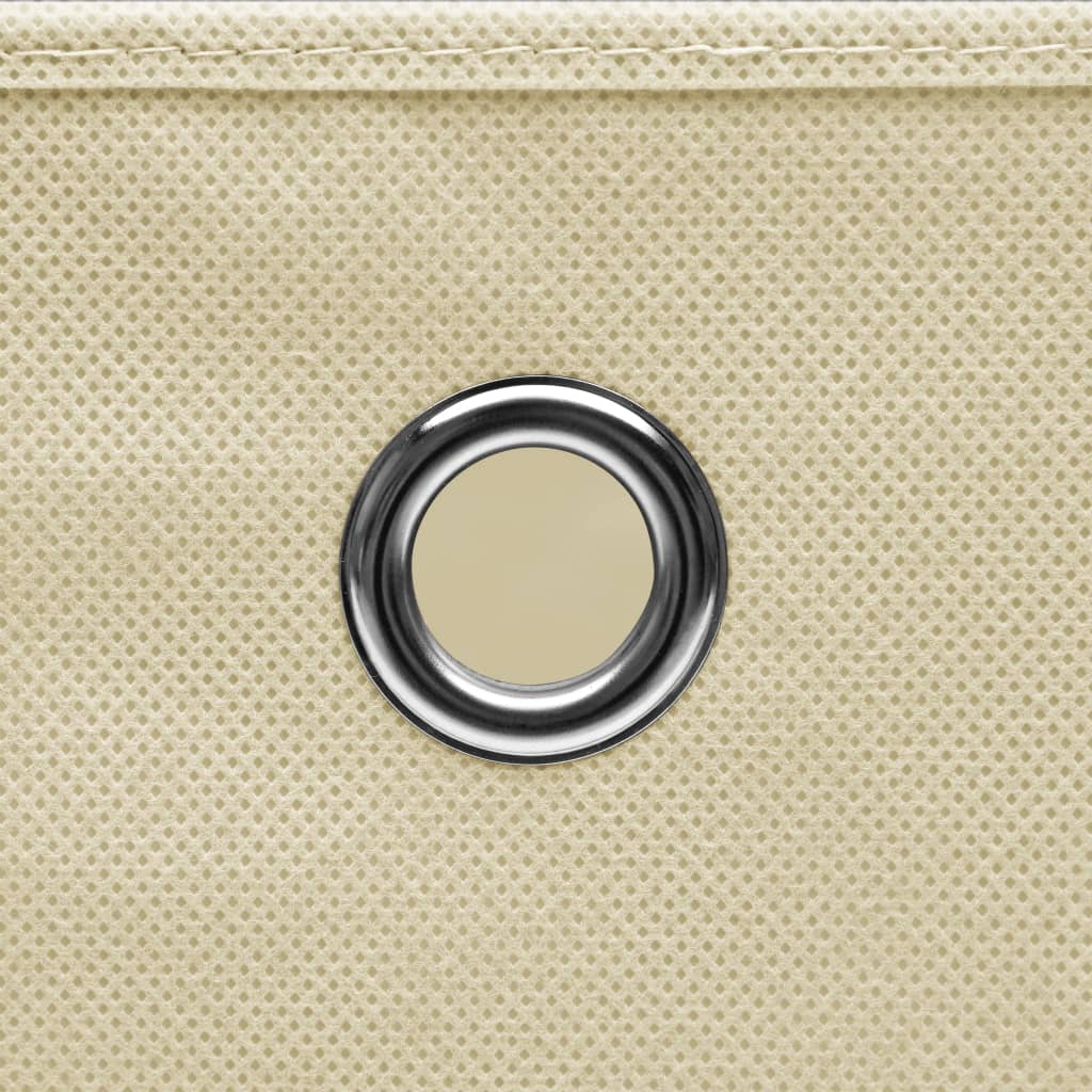 Storage Boxes with Covers 4 pcs 28x28x28 cm Cream