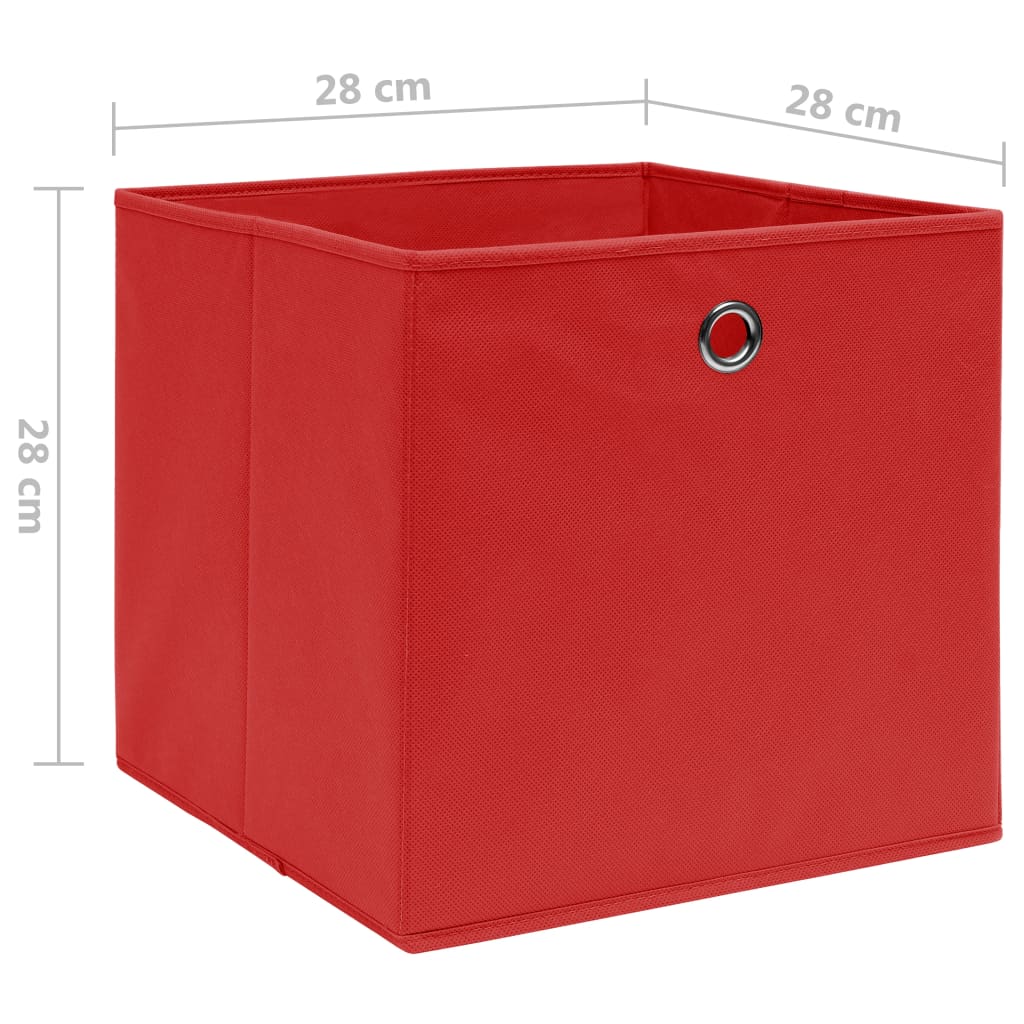 vidaXL Storage Boxes 4 pcs Non-woven Fabric 28x28x28 cm Red