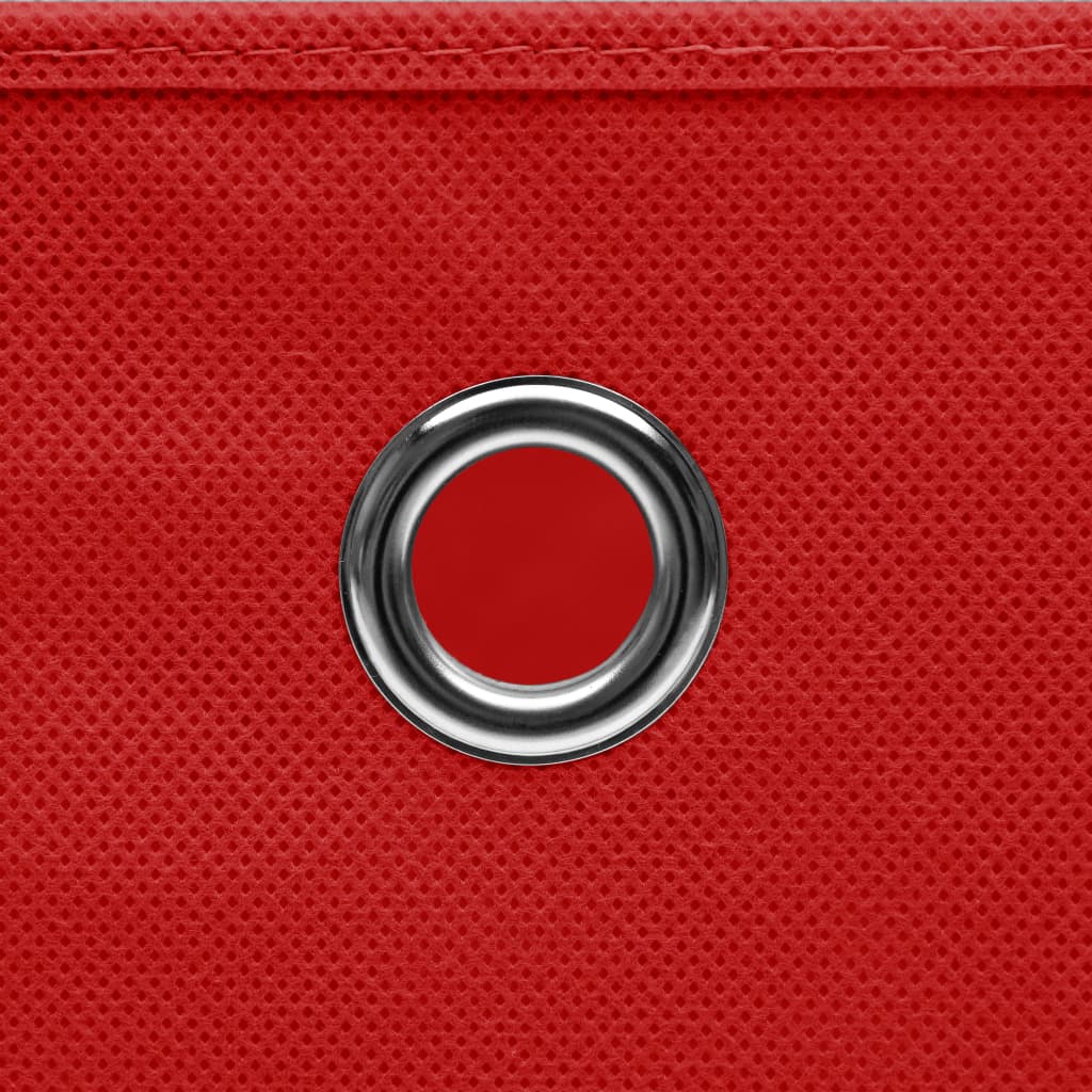 Storage Boxes with Covers 10 pcs 28x28x28 cm Red