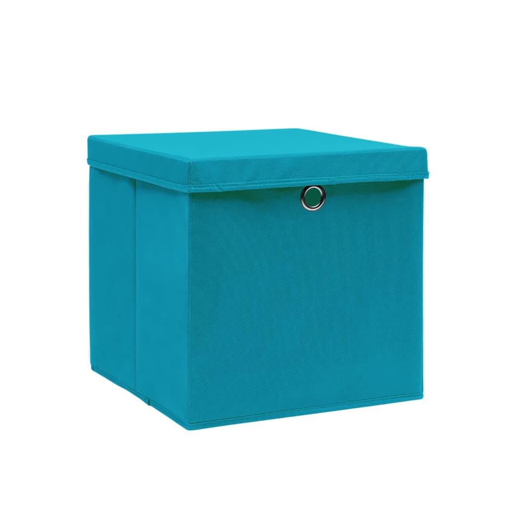 Storage Box | Set of 4 | Baby blue | Non-woven fabric | Medium