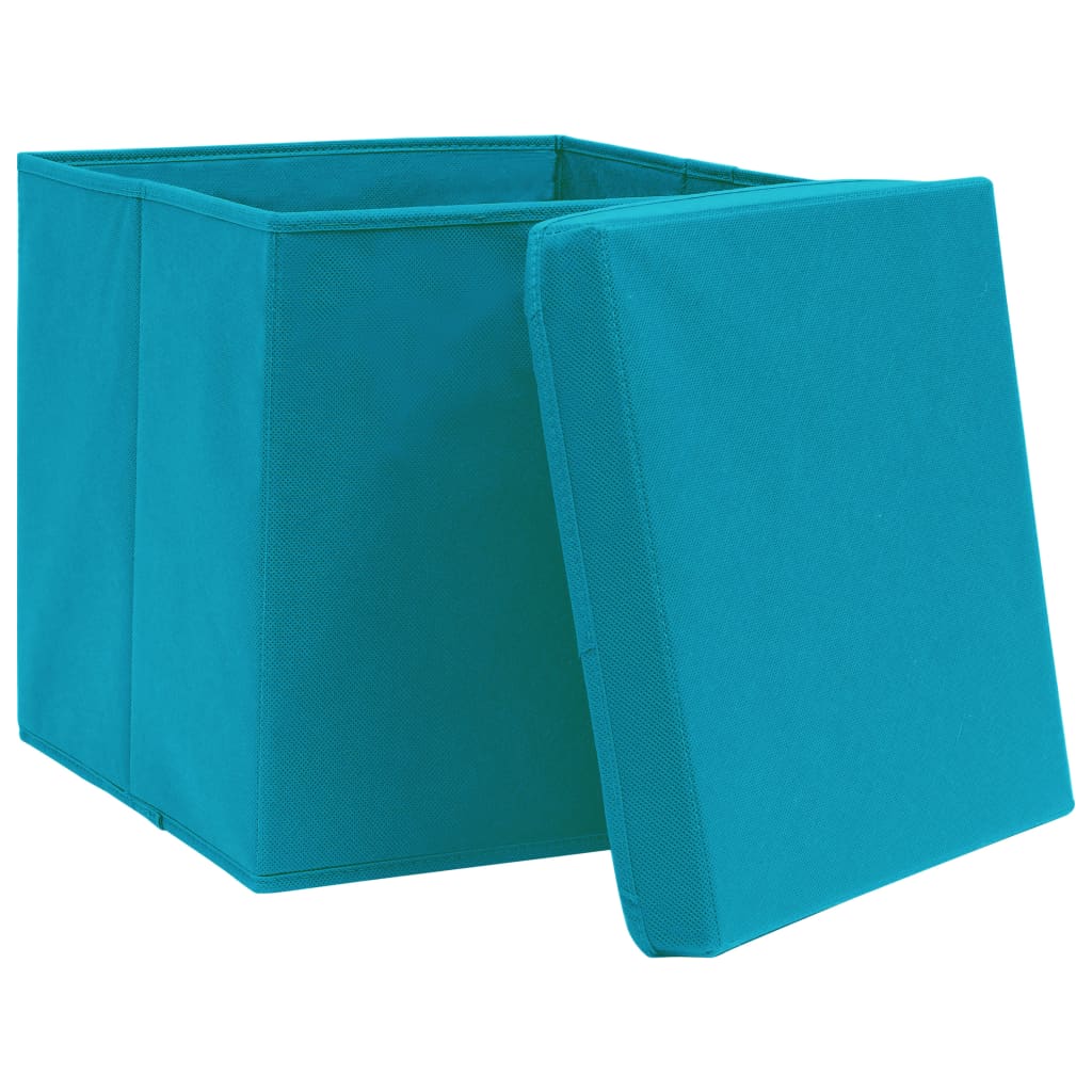 Storage Box | Set of 4 | Baby blue | Non-woven fabric | Medium