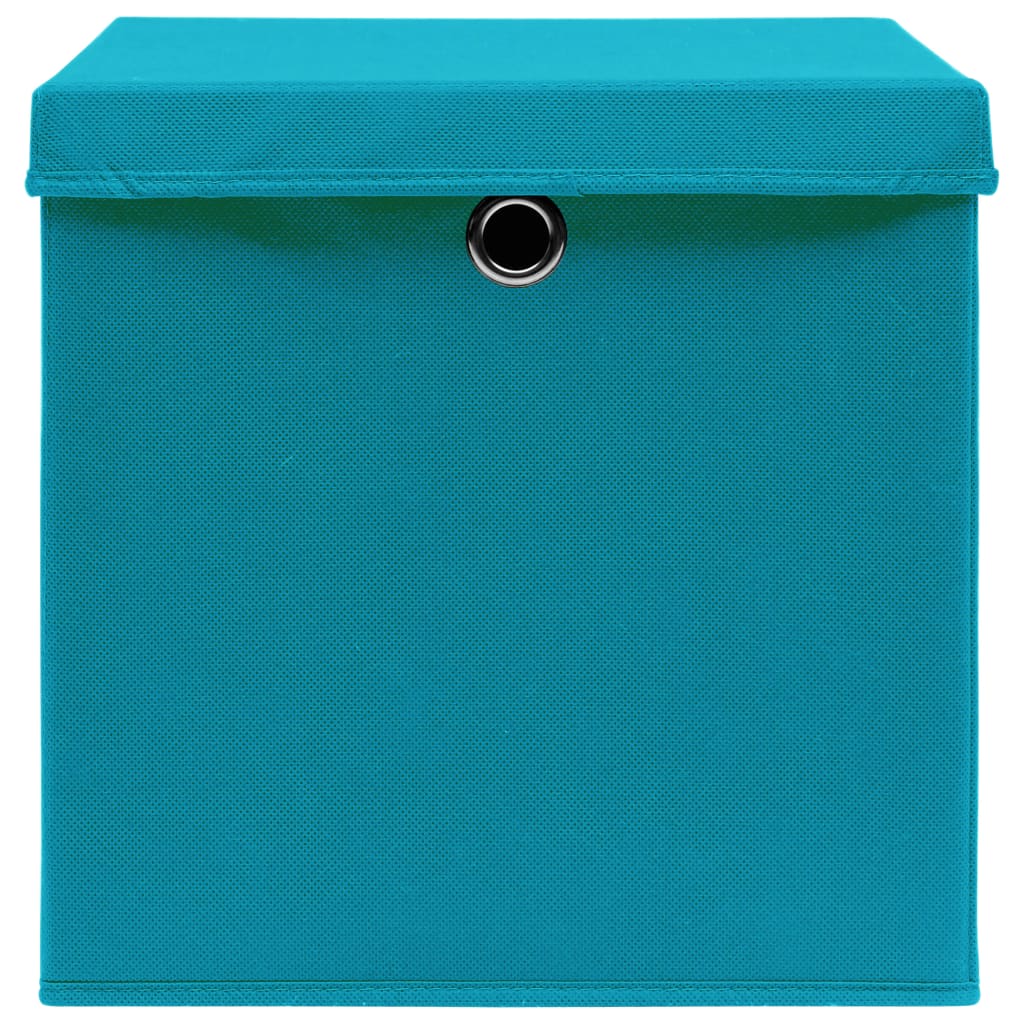 vidaXL Storage Boxes with Covers 4 pcs 28x28x28 cm Baby Blue