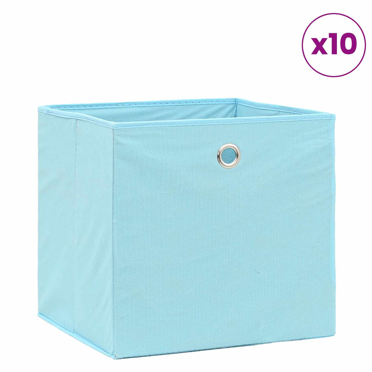 Storage Boxes 10 pcs Non-woven Fabric 28x28x28 cm Baby Blue