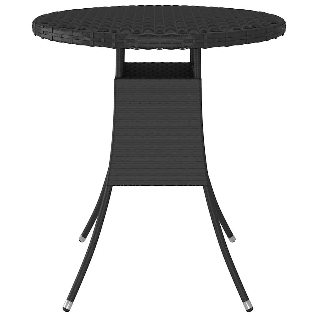 310465 vidaXL Garden Table Black 70x70x73 cm Poly Rattan