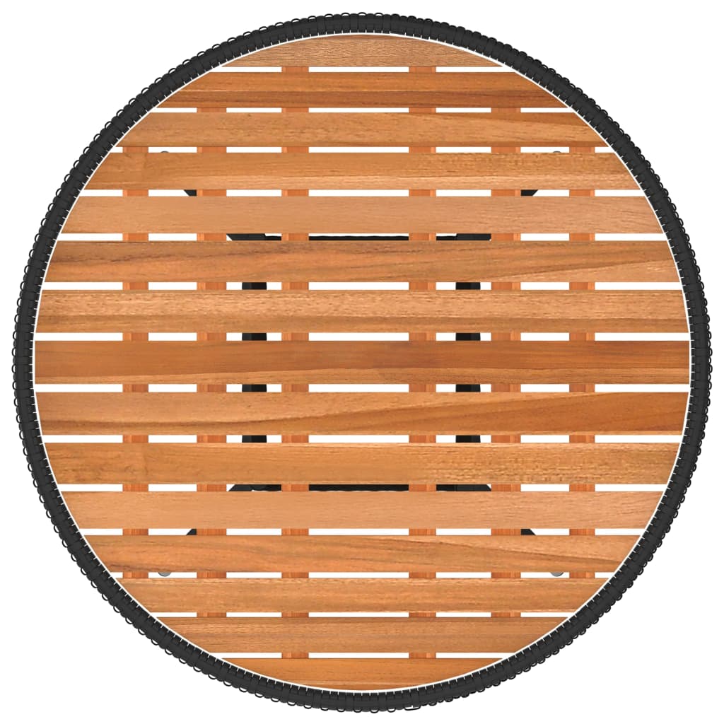 Dining Table | Black and brown | PE rattan | Small | Durable