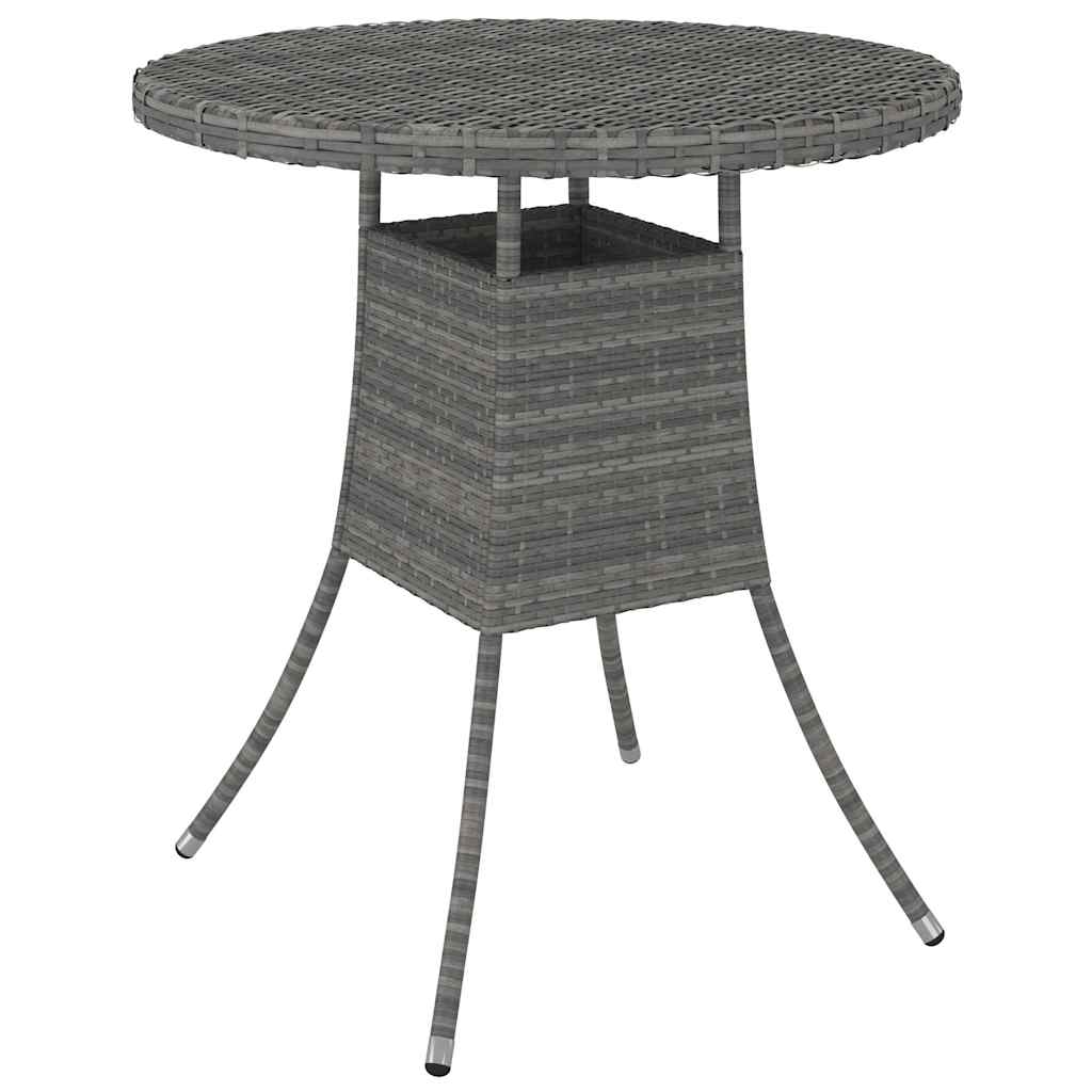 310469 vidaXL Garden Table Grey 70x70x73 cm Poly Rattan