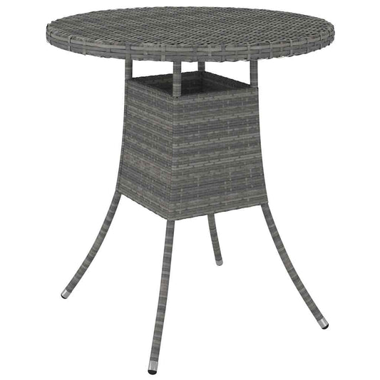 310469 vidaXL Garden Table Grey 70x70x73 cm Poly Rattan