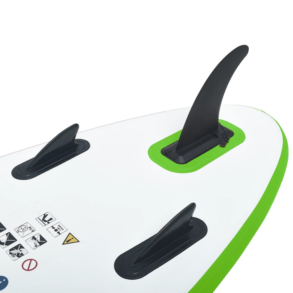 vidaXL Inflatable Stand Up Paddleboard Set Green and White