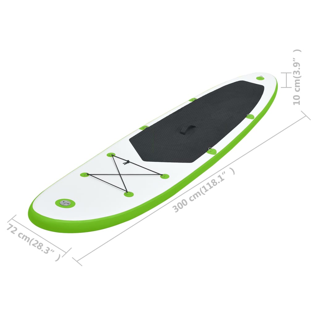 vidaXL Inflatable Stand Up Paddleboard Set Green and White