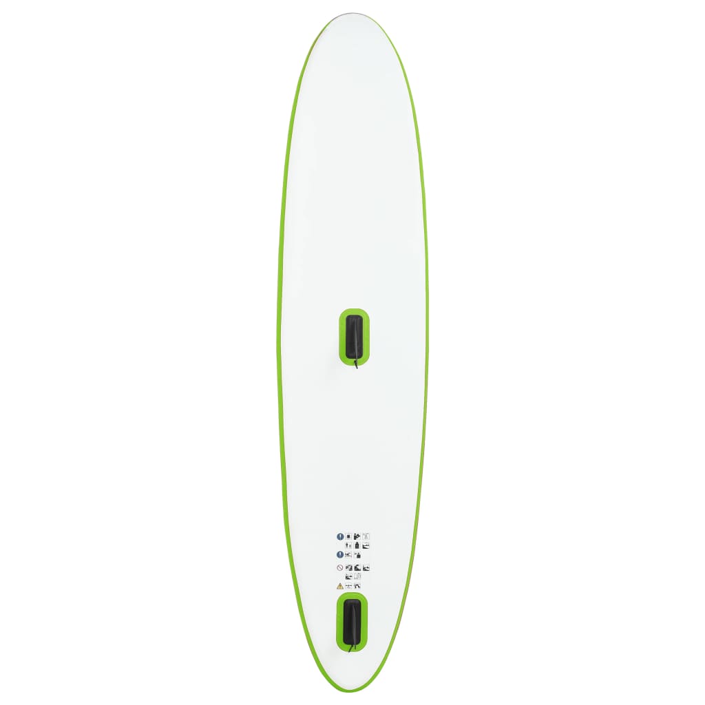 vidaXL Inflatable Stand Up Paddleboard with Sail Set Green and White