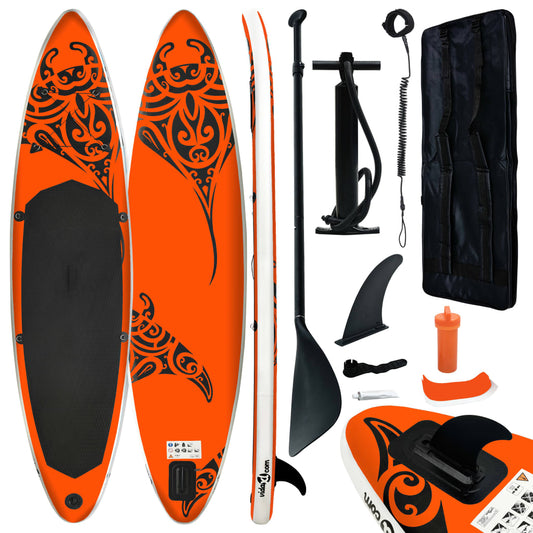 vidaXL Inflatable Stand Up Paddleboard Set 366x76x15 cm Orange