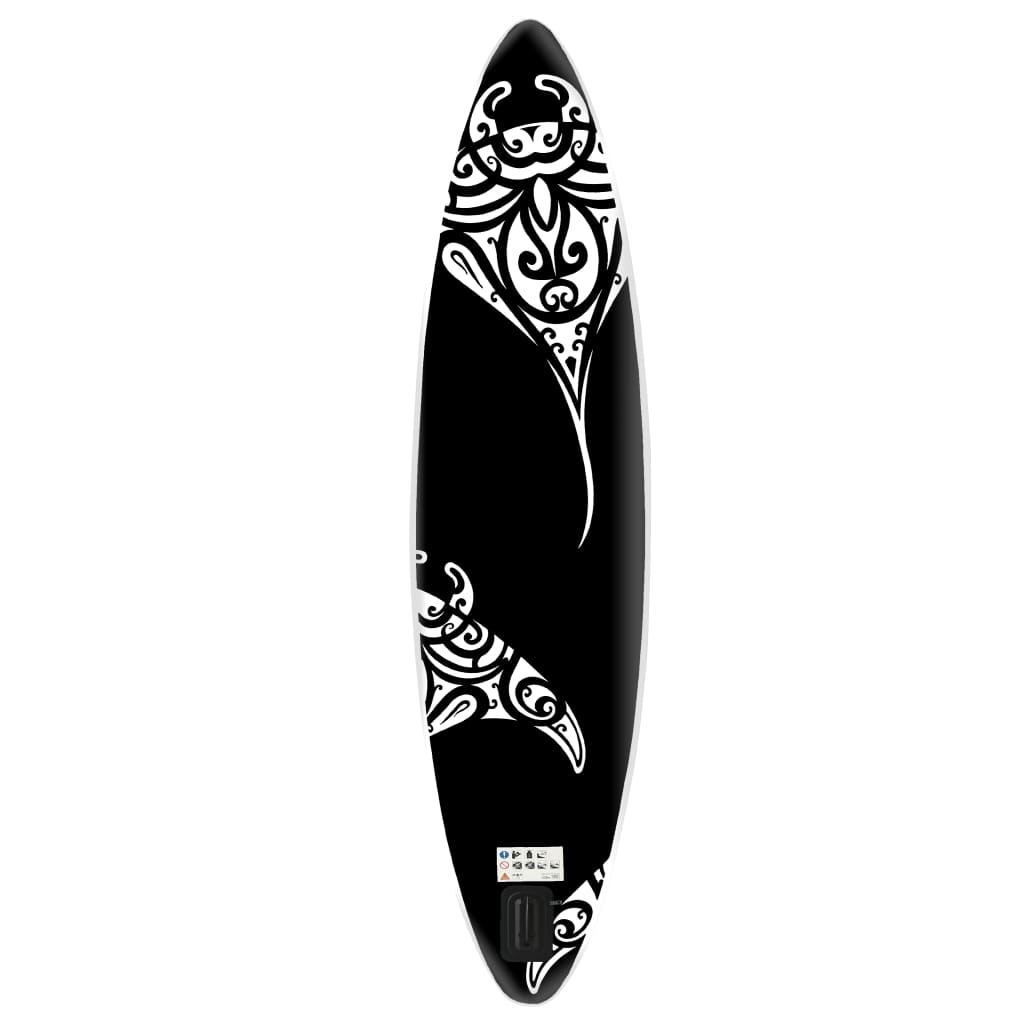 vidaXL Inflatable Stand Up Paddleboard Set 320x76x15 cm Black