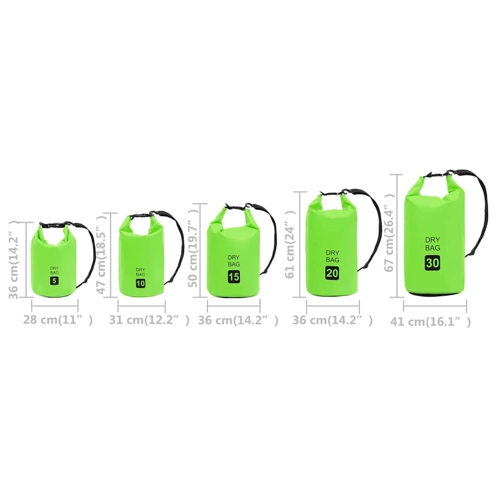 Dry Bag Green 30 L PVC