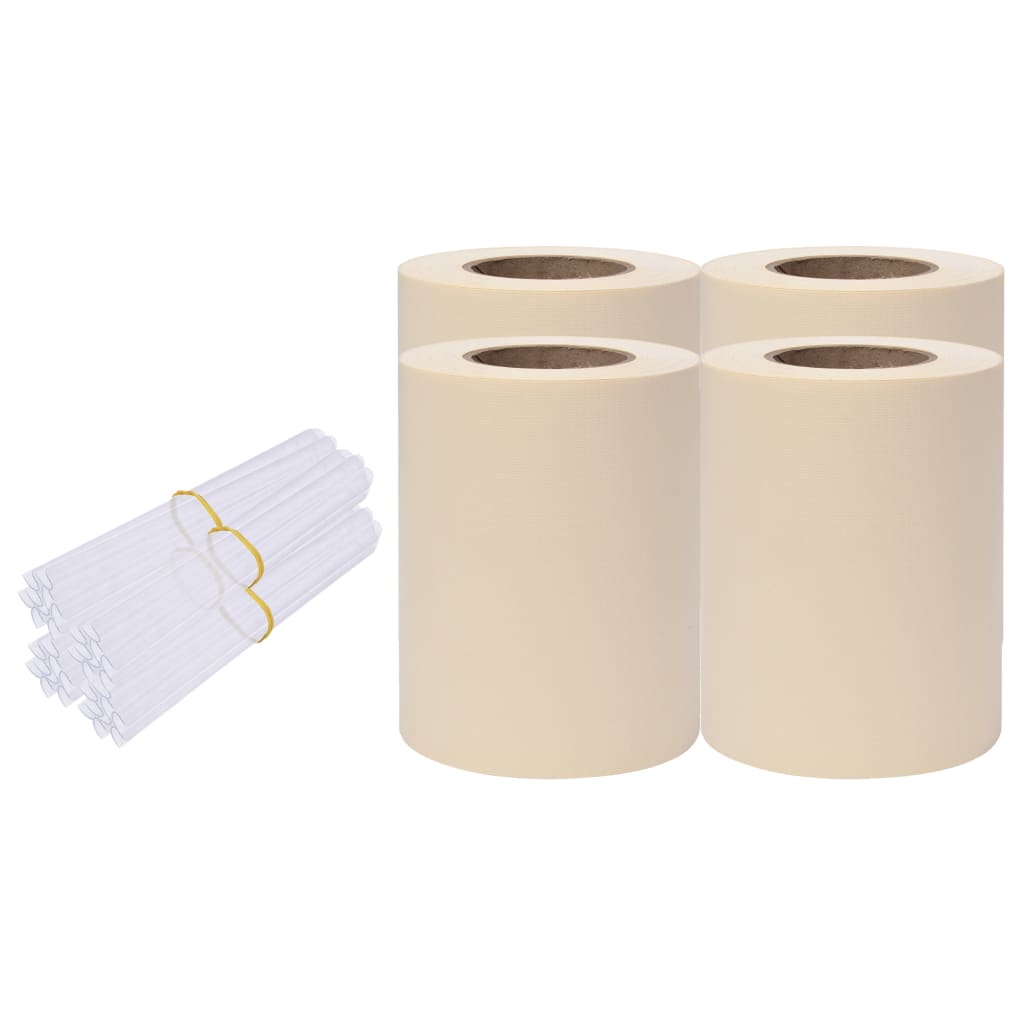 Garden Privacy Screens 4 pcs PVC 35x0.19 m Cream
