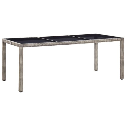 vidaXL Garden Table Grey 190x90x75 cm Poly Rattan