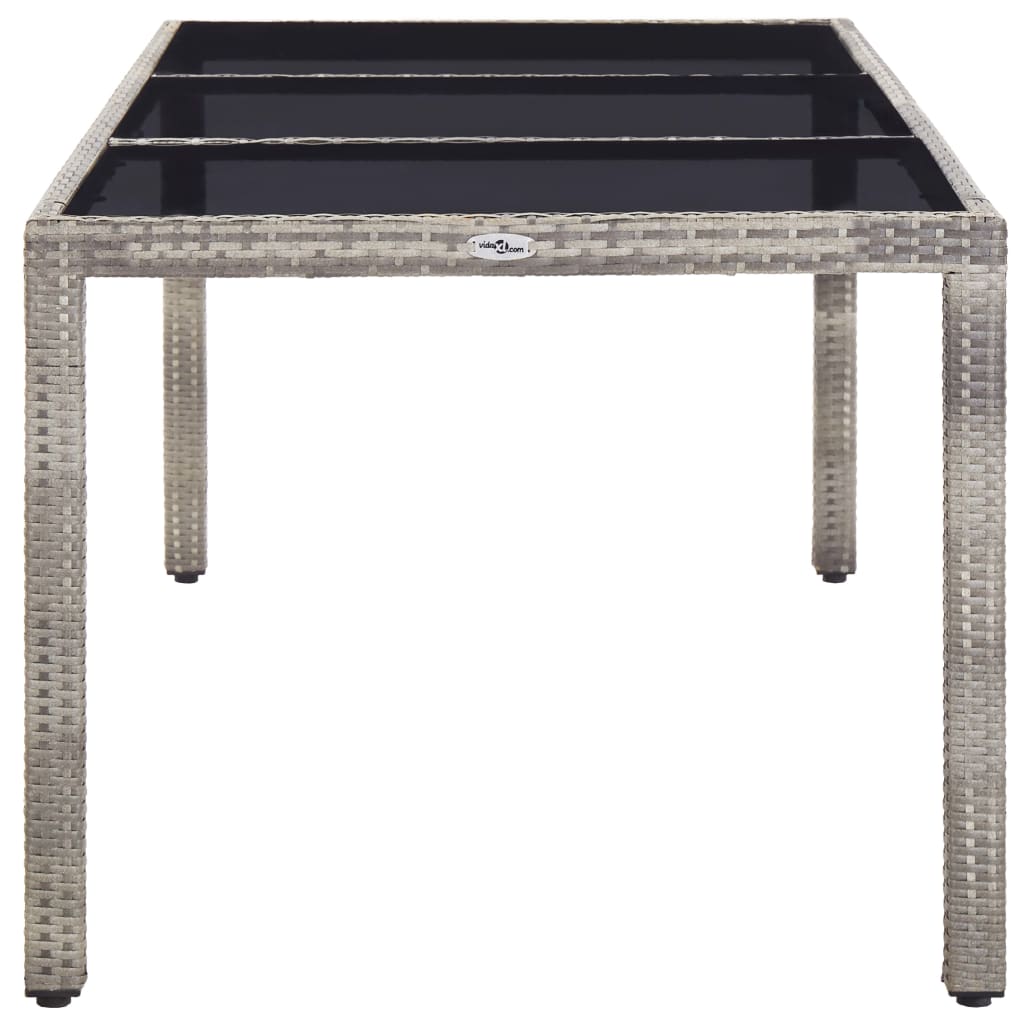 vidaXL Garden Table Grey 190x90x75 cm Poly Rattan