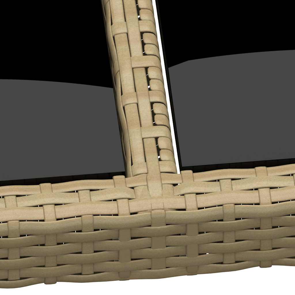 310588 vidaXL Garden Table 200x150x75 cm Tempered Glass and Poly Rattan Beige