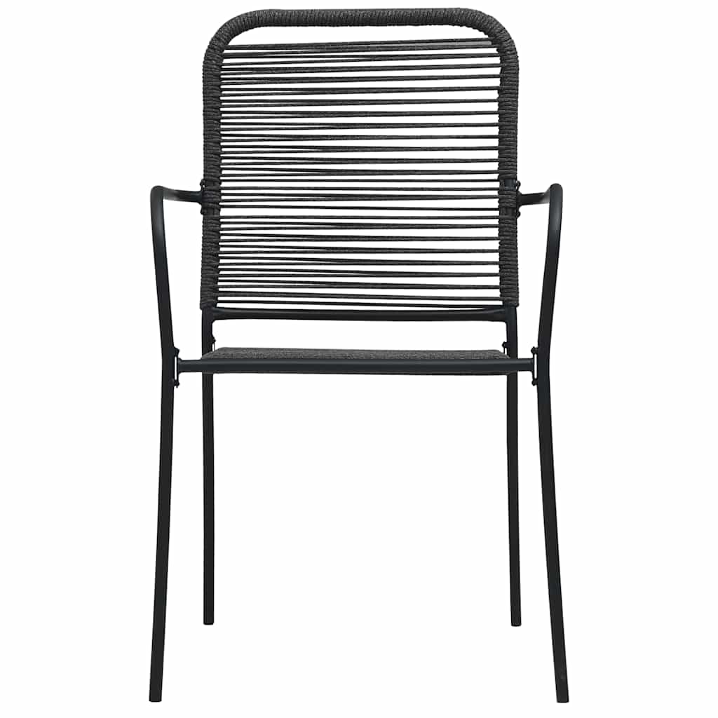 Garden Chair | Set of 4 | Black | Cotton rope | Standard