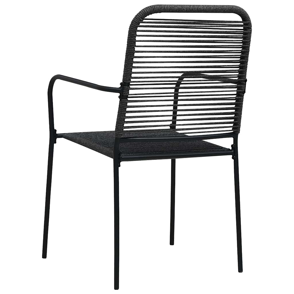 Garden Chair | Set of 4 | Black | Cotton rope | Standard