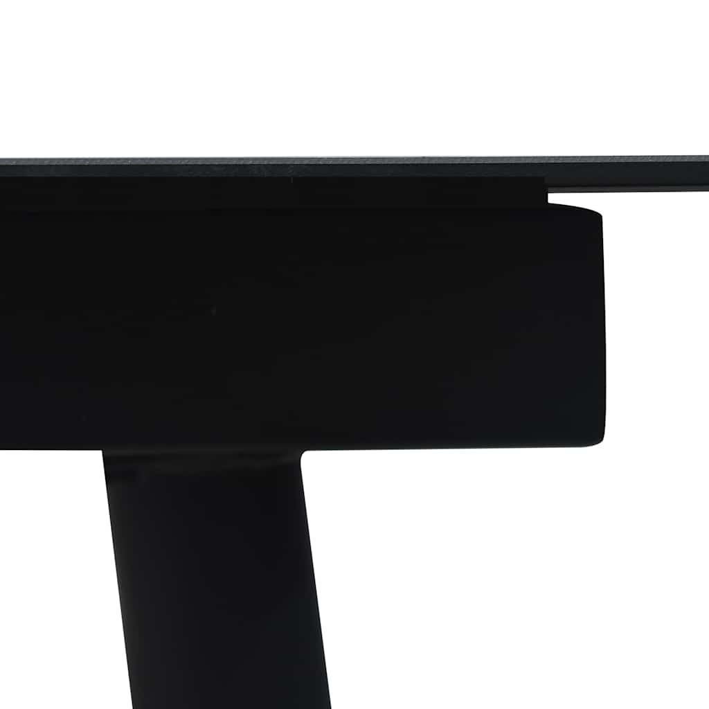 312158 vidaXL Garden Dining Table Black 150x80x74 cm Steel and Glass