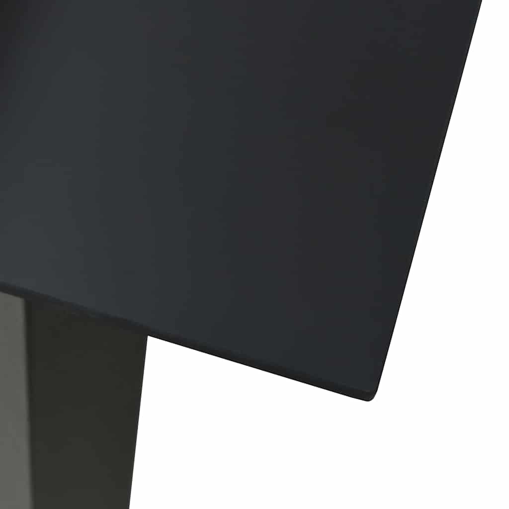 312161 vidaXL Garden Dining Table Black 80x80x74 cm Steel and Glass