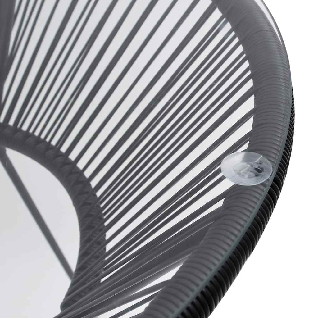 312165 vidaXL Garden Dining Table Black Ø70x74 cm Rattan and Glass