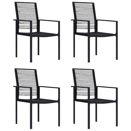 Garden Chairs 4 pcs PVC Rattan Black
