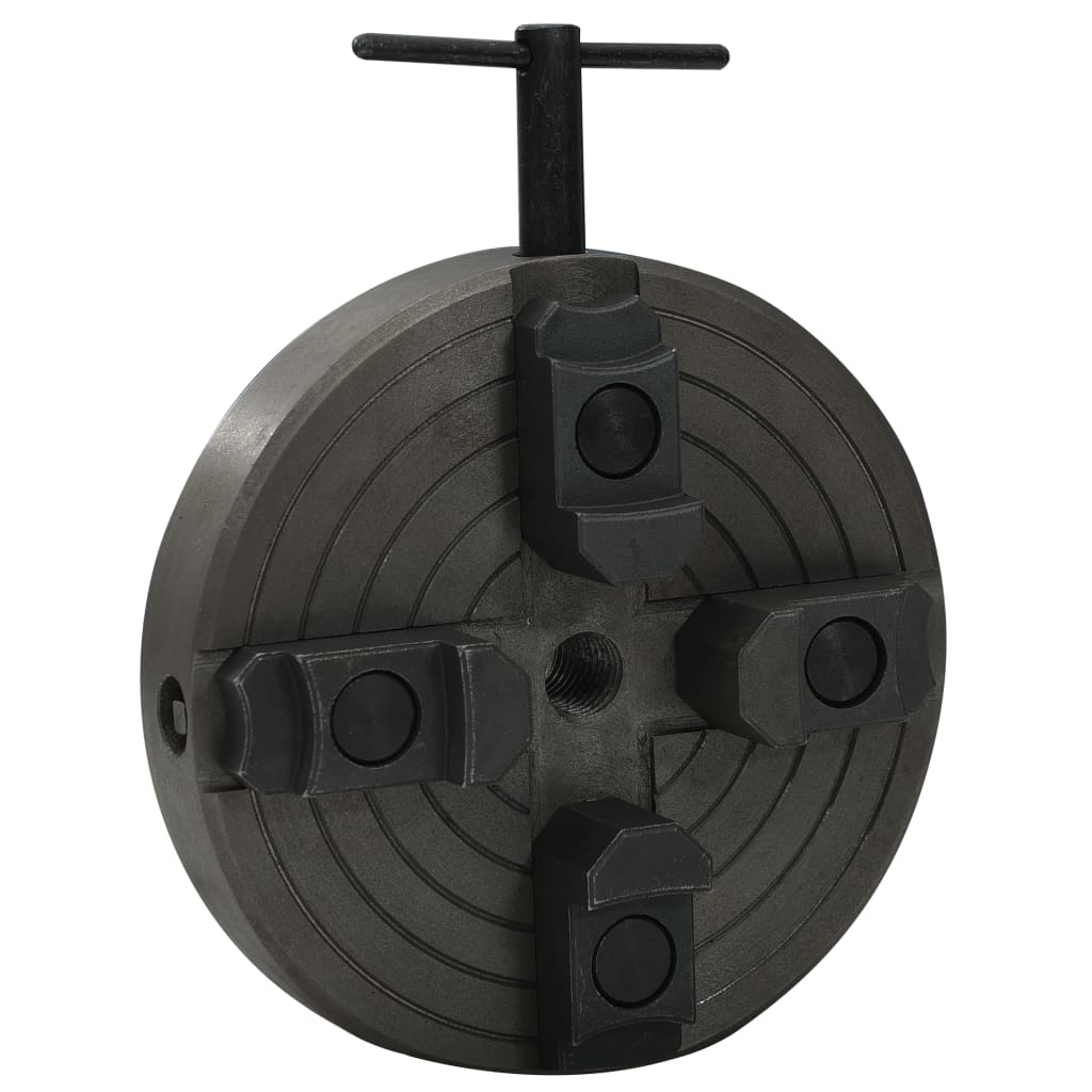 vidaXL 4 Jaw Wood Chuck with M18 Connection Steel Black 150x63 mm