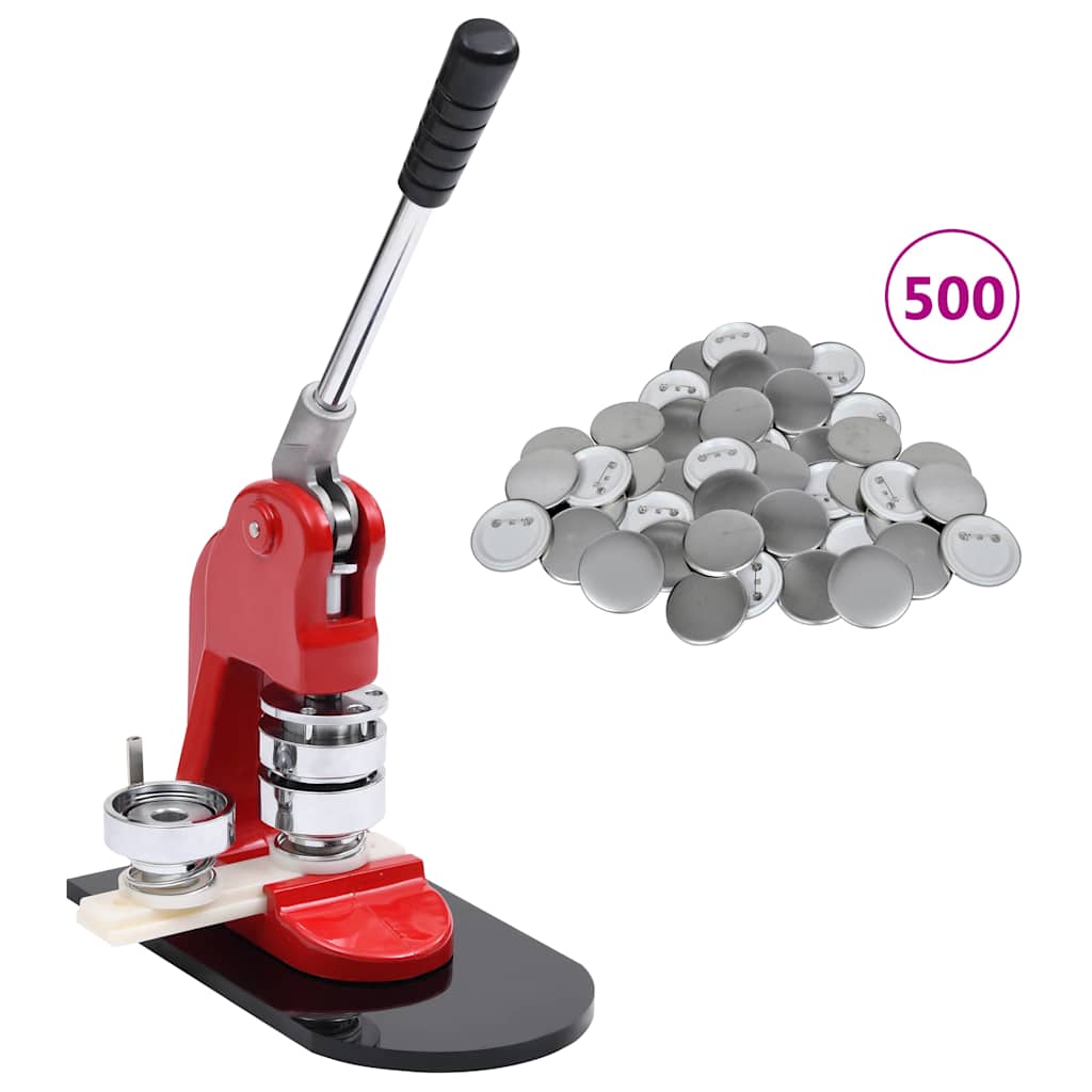 Badge Button Maker with 500 pcs Pinback Button Parts 58 mm